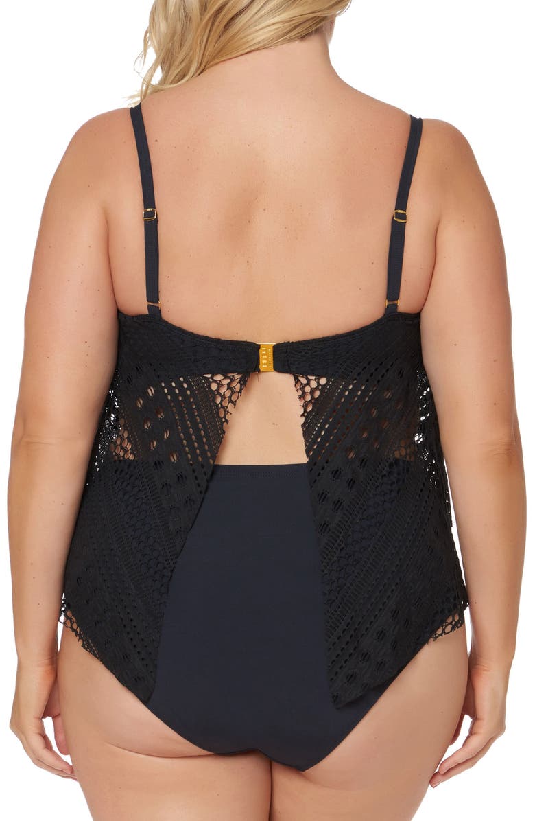 BLEU by Rod Beattie Fly Away Floating Underwire Bralette Tankini Top, Alternate, color,