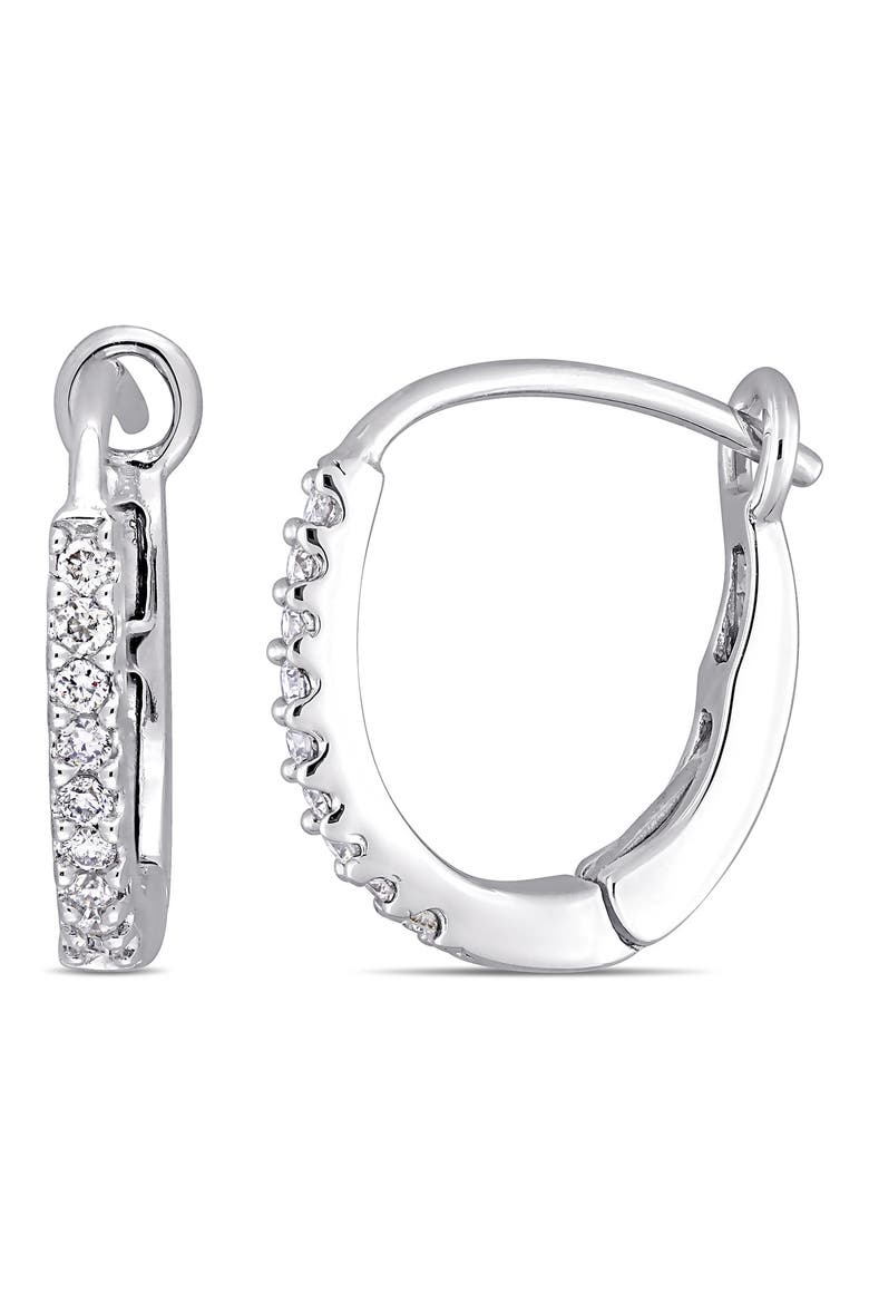 Diamond Hoop Earrings - 0.14ct., Main, color, SILVER