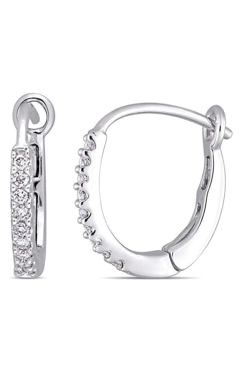 DELMAR Diamond Hoop Earrings - 0.14ct., Main, color, Silver