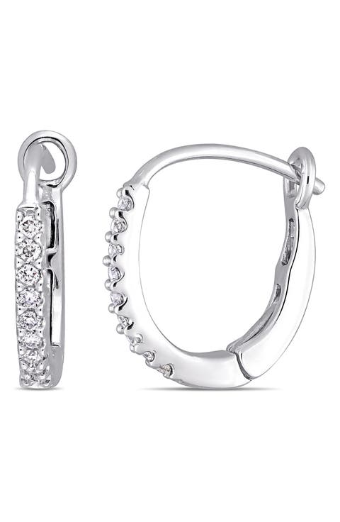 Diamond Hoop Earrings - 0.14ct.