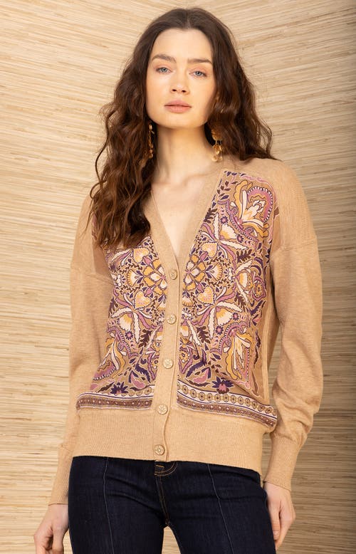 Hale Bob Scarlette Silk Cardigan In Neutral