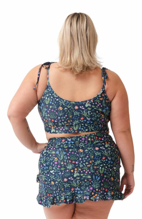Lime Ricki Swimwear Shoulder-tie Crop Top In Forage Floral