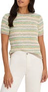 NIC+ZOE Stripe Knit Cotton Blend Sweater