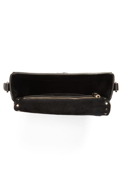 Valentino Small Rockstud Leather Saddle Crossbody Bag In Black