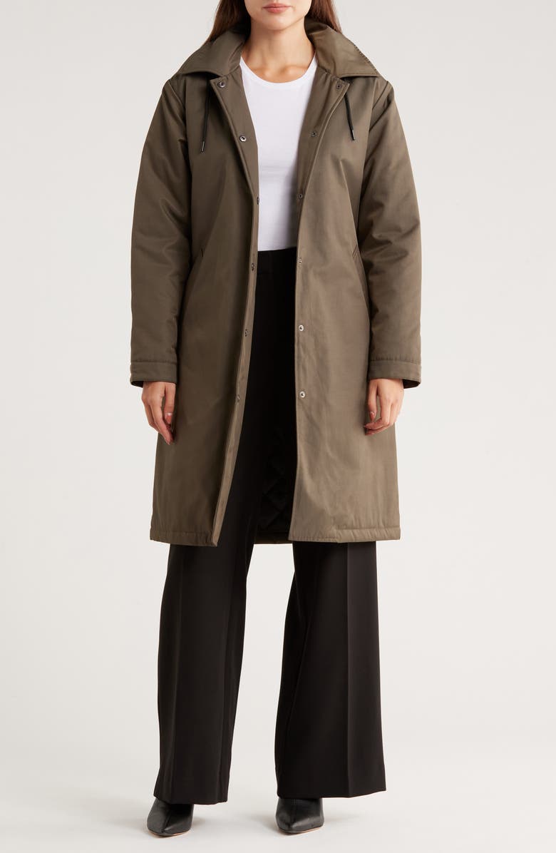 Bernardo Hooded Raincoat, Alternate, color, Olive