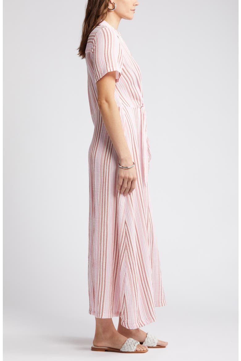 Stripe Cotton Gauze Shirtdress, Alternate, color, IVORY CLOUD- PINK VERA STRIPE