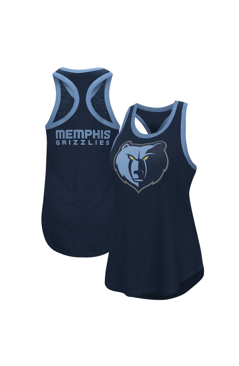 G-III 4HER BY CARL BANKS Women's G-III 4Her by Carl Banks Navy Memphis Grizzlies Showdown Scoop-Neck Racerback Tank Top, Alternate, color, Navy
