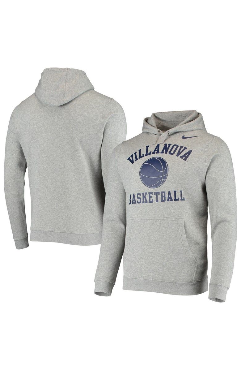Nike Men's Nike Heathered Gray Villanova Wildcats Basketball Phys Ed Fleece Pullover Hoodie, Alternate, color,