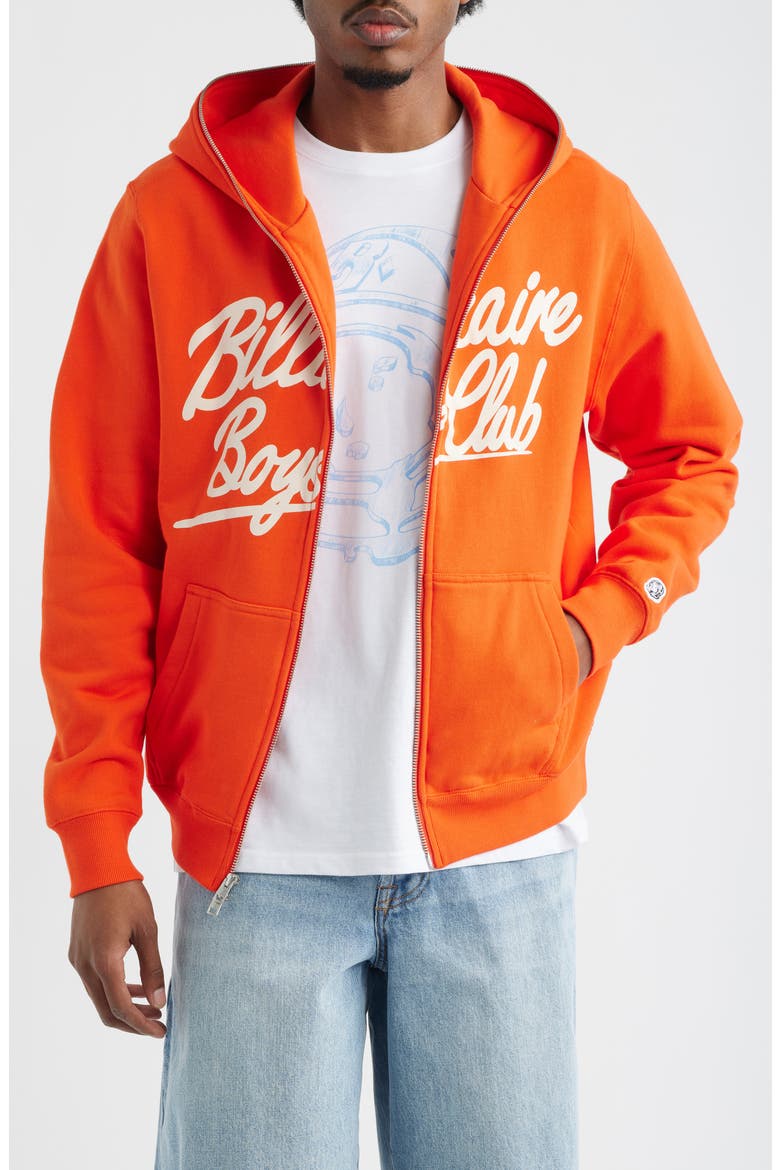 Script Logo Cotton Fleece Hoodie, Main, color, TANGERINE LILY