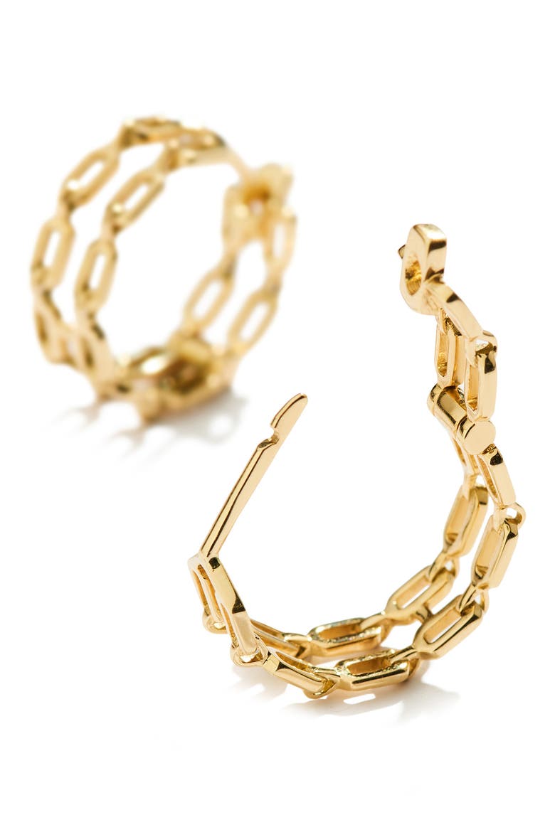14K Gold Small Hoop Earrings, Alternate, color, GOLD