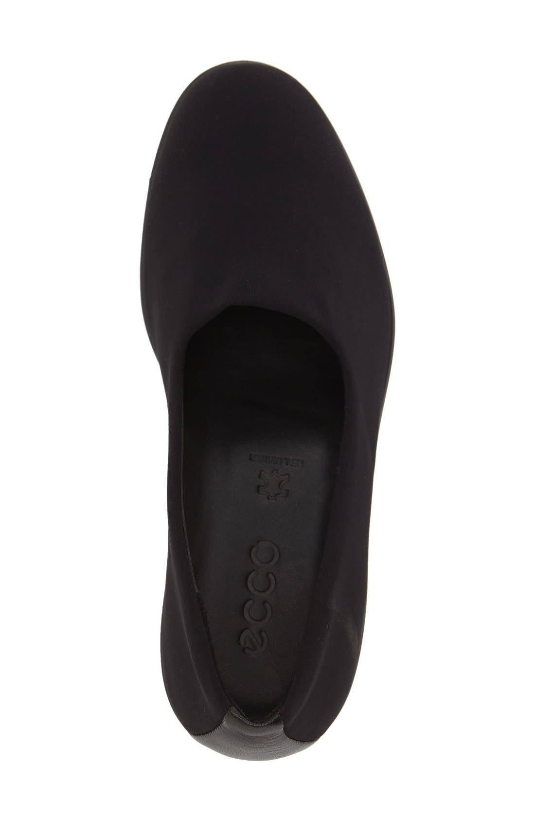 ECCO 'Felicia - Stretch' Wedge Loafer, Alternate, color, Black Leather