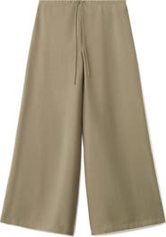 MANGO High Waist Wide Leg Pants