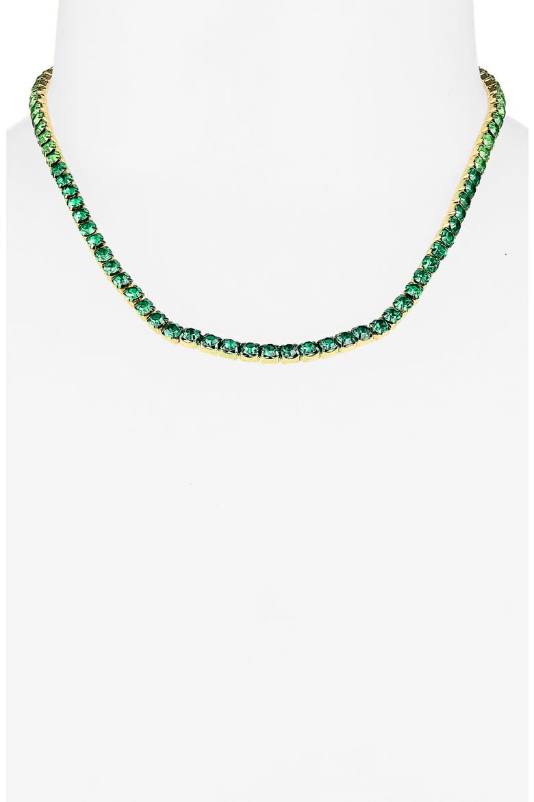 Crystal Tennis Necklace, Alternate, color, GREEN MULTI- GOLD
