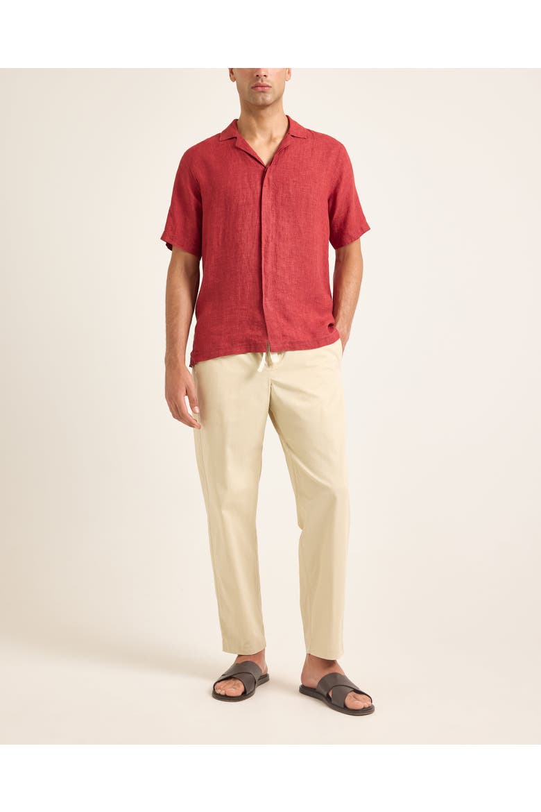 Maitan Lino Relaxed-Fit Shirt, Main, color, Dark Ruby