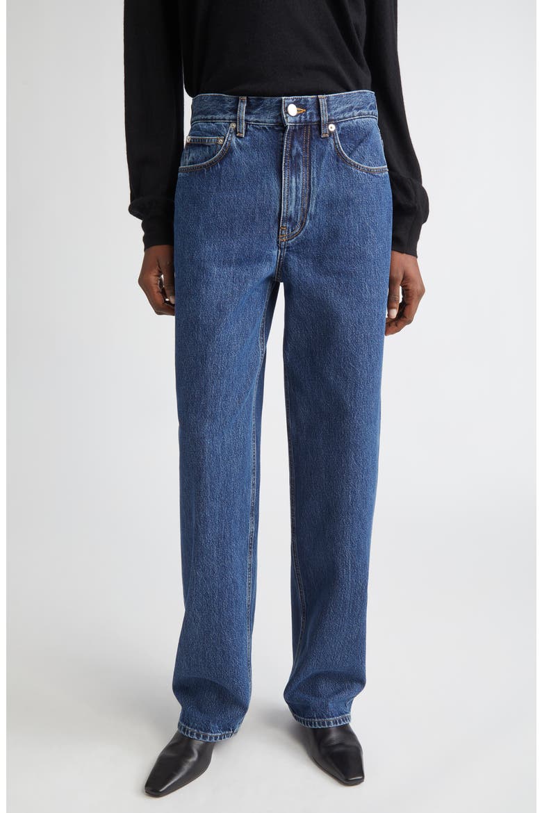 Samur High Waist Tapered Leg Jeans, Main, color, WASHED BLUE