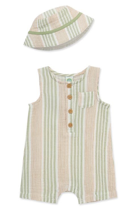 Stripe Romper & Hat Set (Baby)