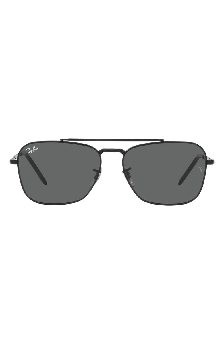 Ray-Ban New Caravan 55mm Square Sunglasses, Main, color, Black