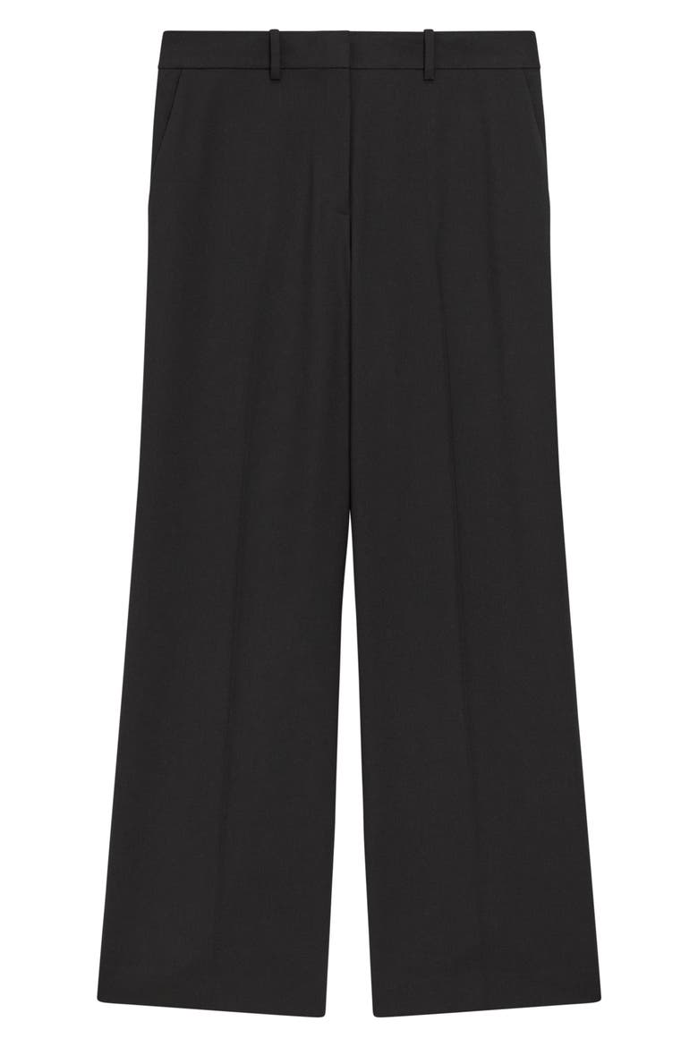 Stretch Wool Wide Leg Pants, Alternate, color, BLACK - 001