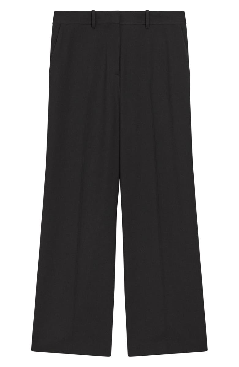 Theory Stretch Wool Wide Leg Pants, Alternate, color, Black - 001