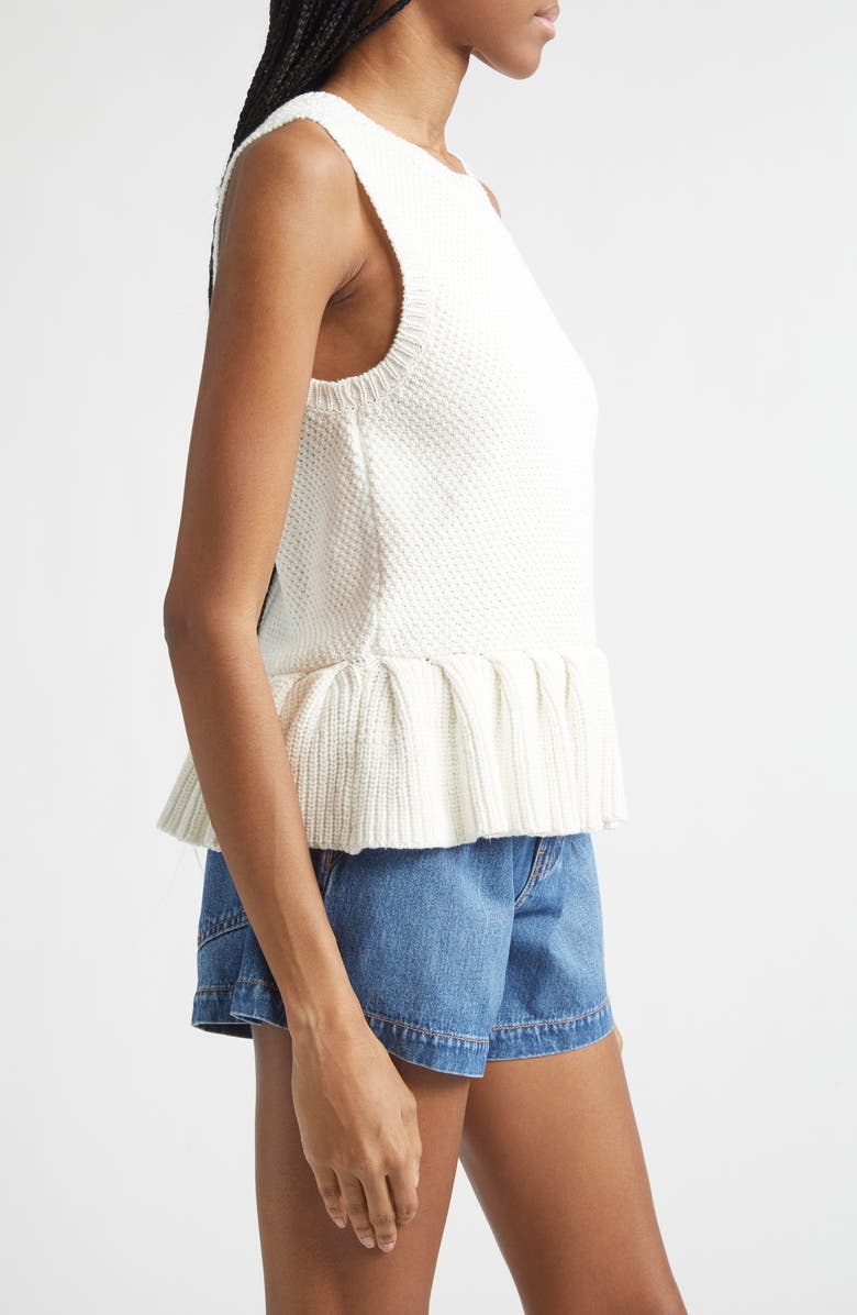 Veronica Beard Nemyah Peplum Tank Sweater, Alternate, color, Dove