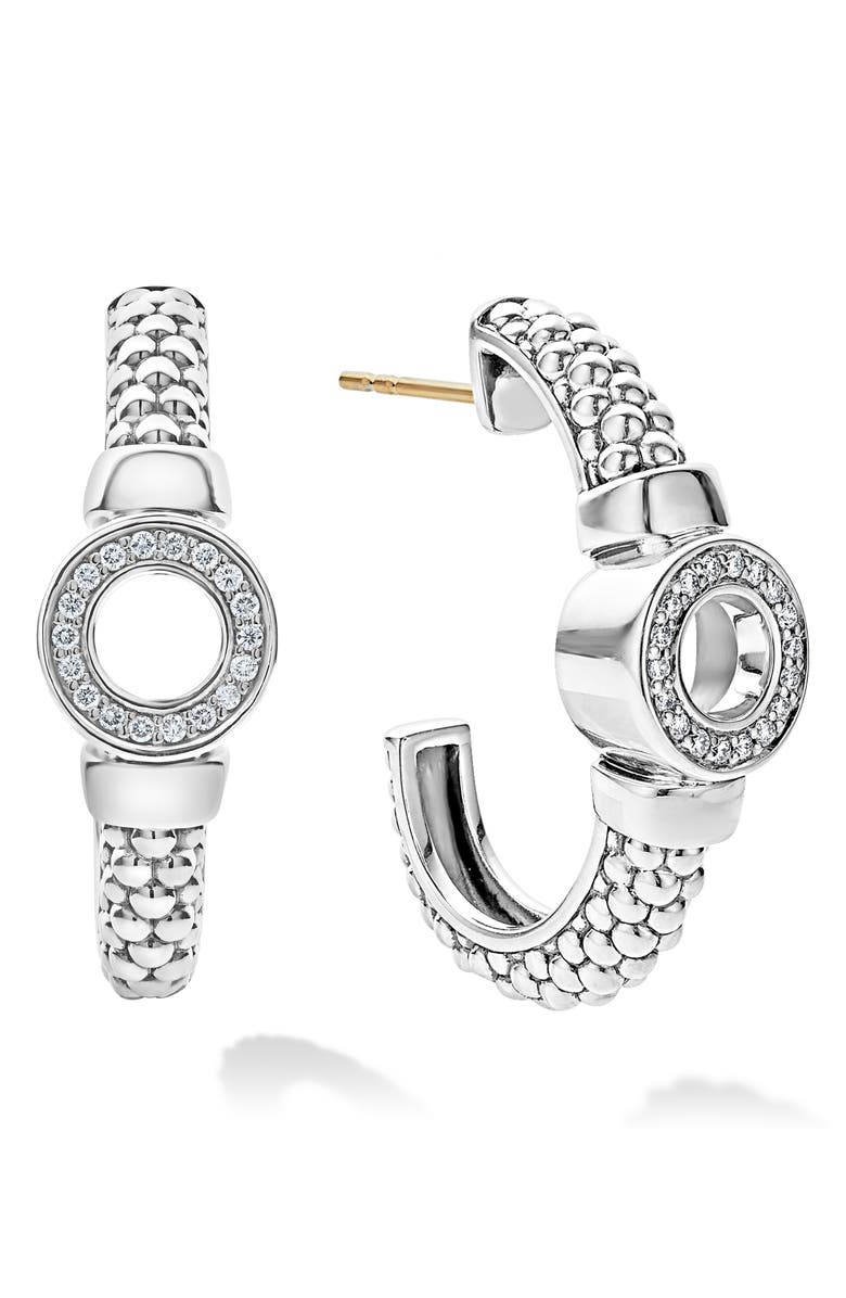 LAGOS Enso Diamond Hoop Earrings, Alternate, color, 