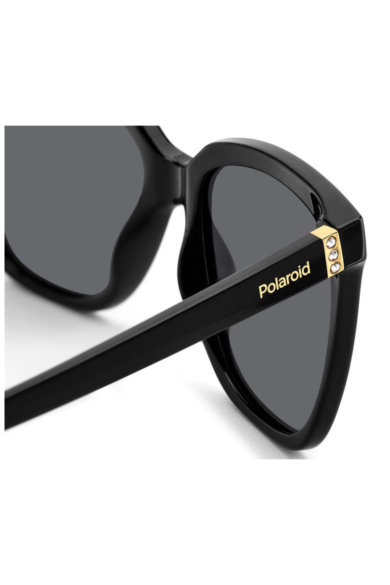 55mm Polarized Square Sunglasses, Alternate, color, BLACK/ GRAY POLARIZED