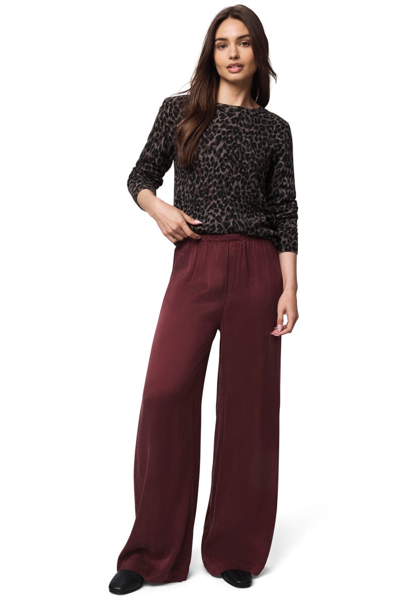 Splendid Serena Satin Pull-On Pants, Alternate, color, Rosewood