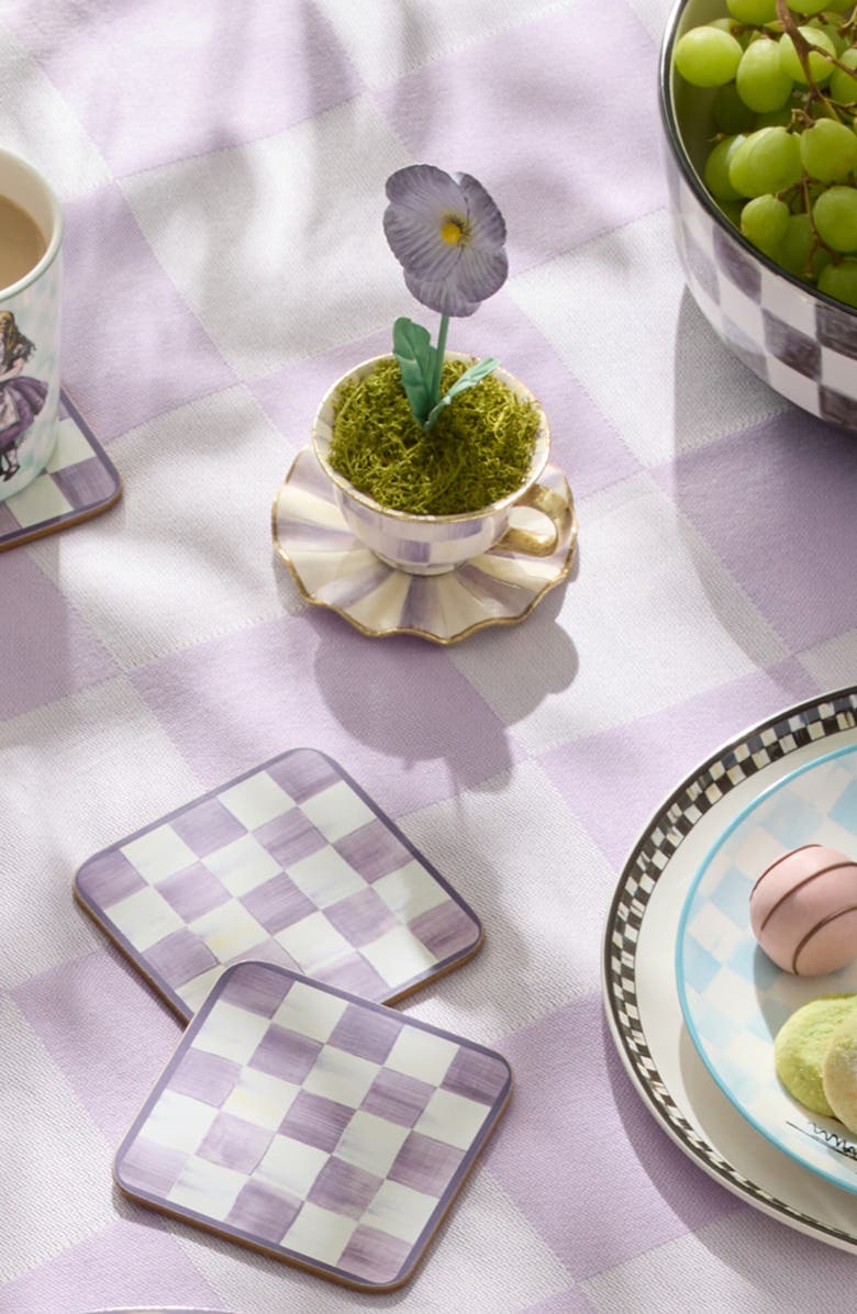 MACKENZIE CHILDS Violet Teacup Pansy, Alternate, color, Violet