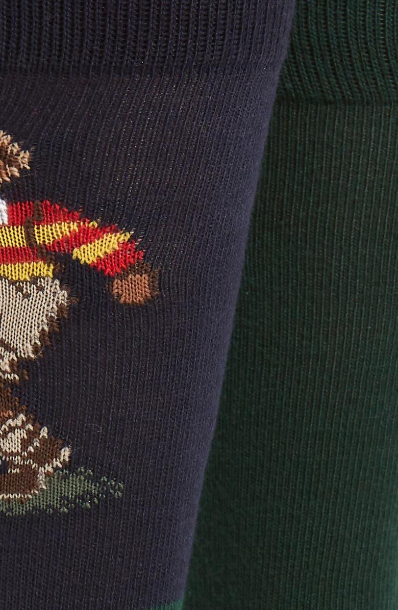 Polo Ralph Lauren 2-Pack Rugby Kicker Bear Socks, Alternate, color,