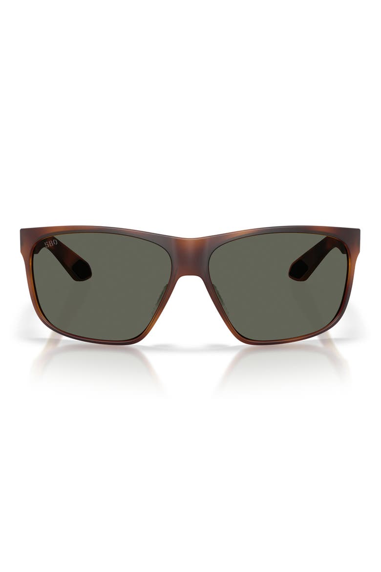 Trades 60mm Polarized Square Sunglasses, Main, color, MATTE TORTOISE / GRAY 580G