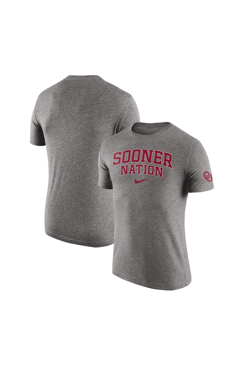 Men's Nike Heathered Gray Oklahoma Sooners 2-Hit Tri-Blend T-Shirt, Main, color, Heather Gray