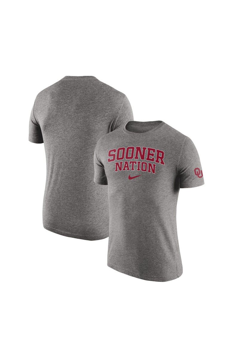 Nike Men's Nike Heathered Gray Oklahoma Sooners 2-Hit Tri-Blend T-Shirt, Main, color,