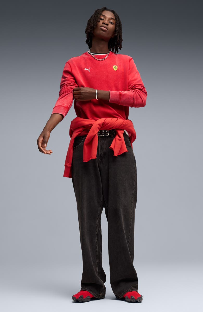 PUMA Ferrari Graphic Sweatshirt, Alternate, color, Rosso Corsa