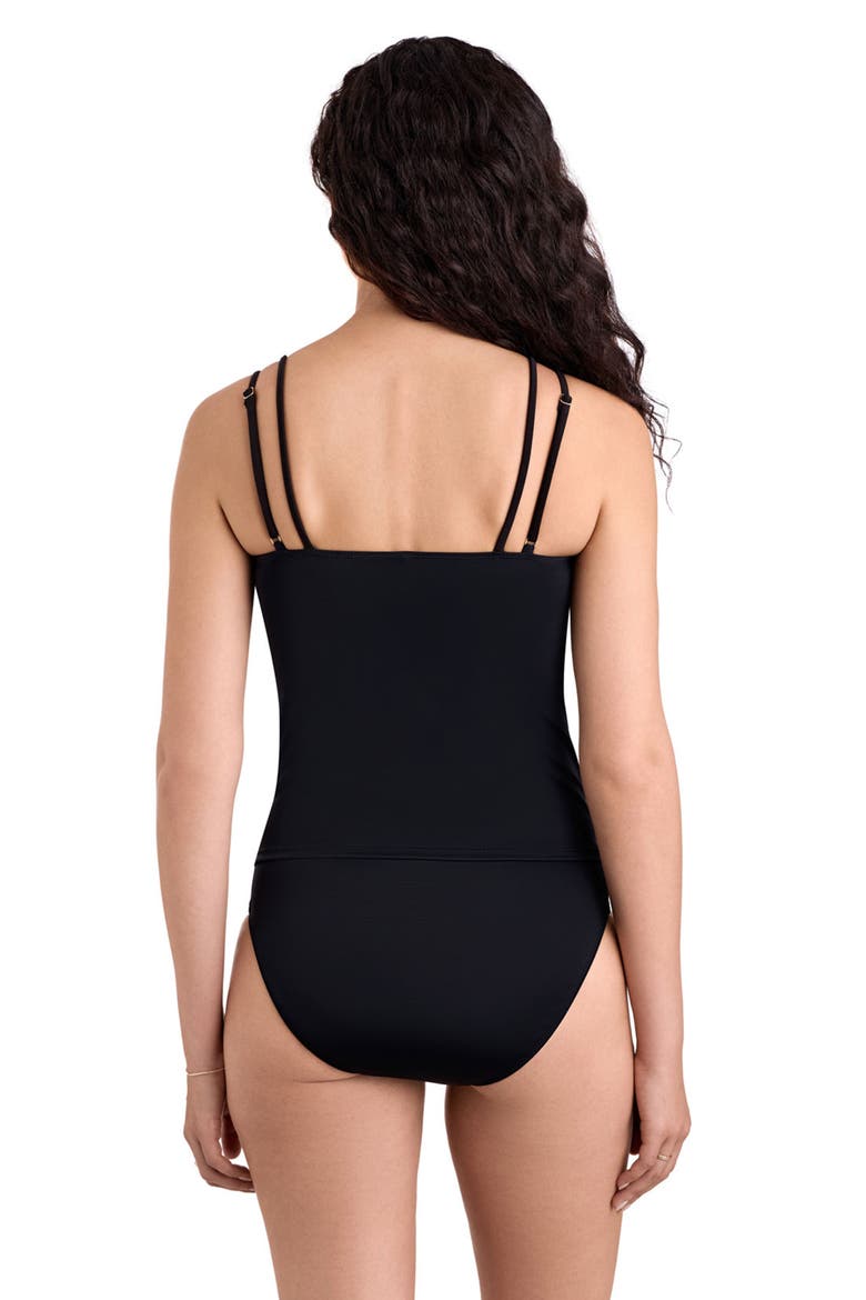 Tessa Underwire V-Neck Tankini Swimsuit Top, Alternate, color, Black