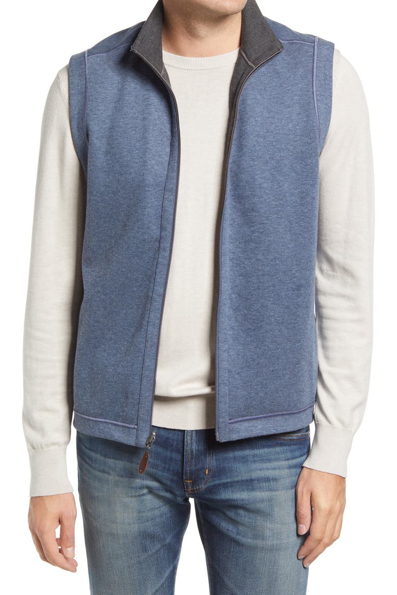 Reversible Knit Vest, Alternate, color, CHARCOAL/BLUE