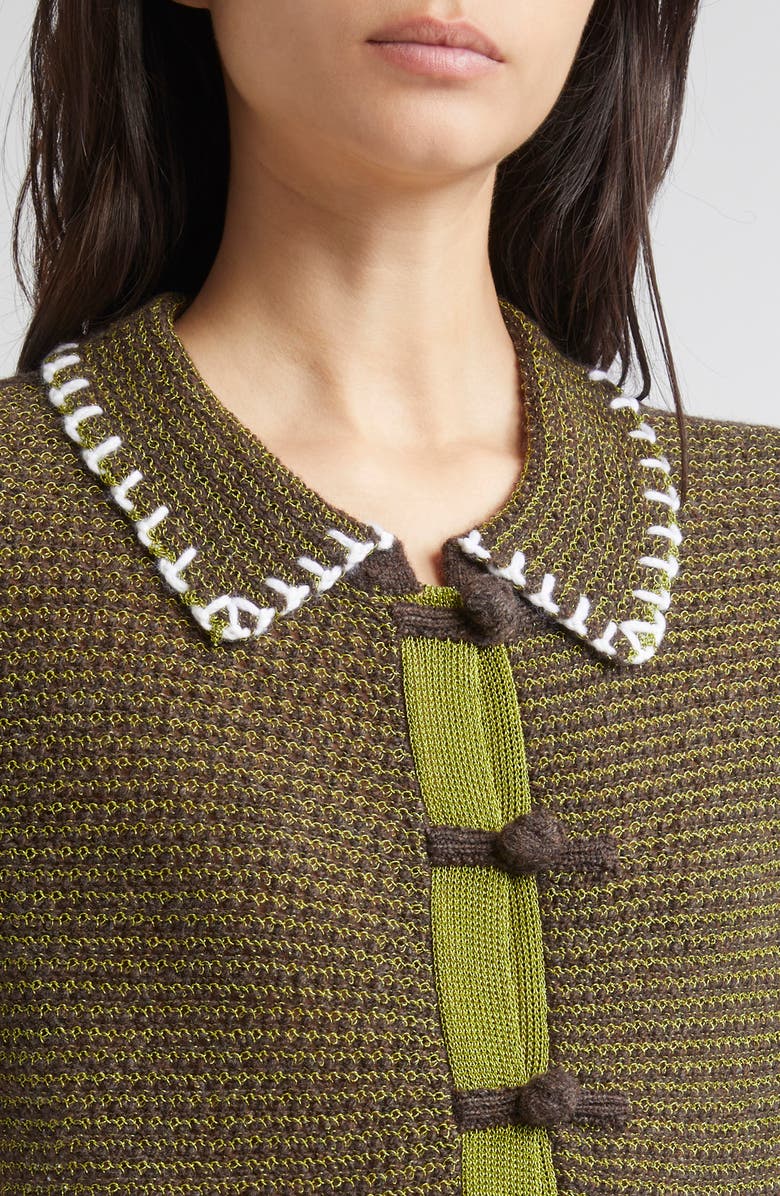 YanYan Netty Lambswool Blend Button-Up Shirt, Alternate, color, Olive/ Porcupine