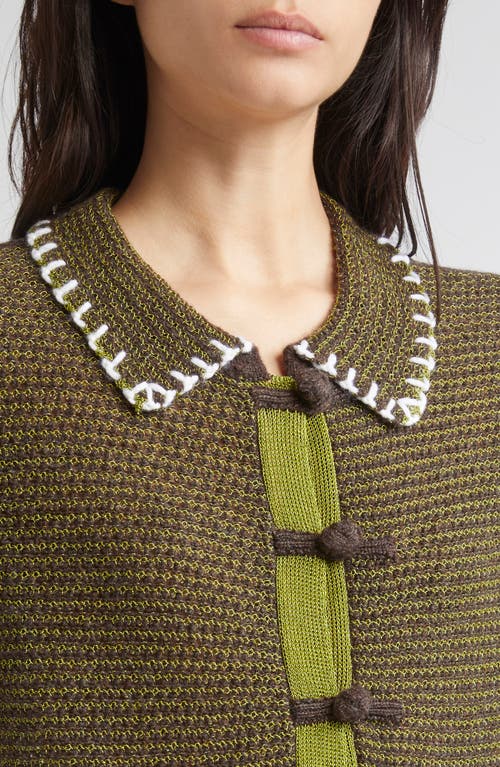 Yanyan Netty Lambswool Blend Button-up Shirt In Green