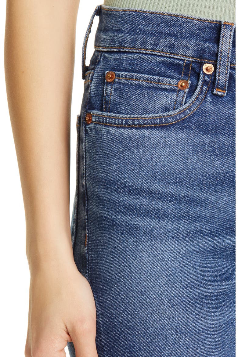 '70s High Waist Ankle Stovepipe Jeans, Alternate, color, TRUE INDIGO