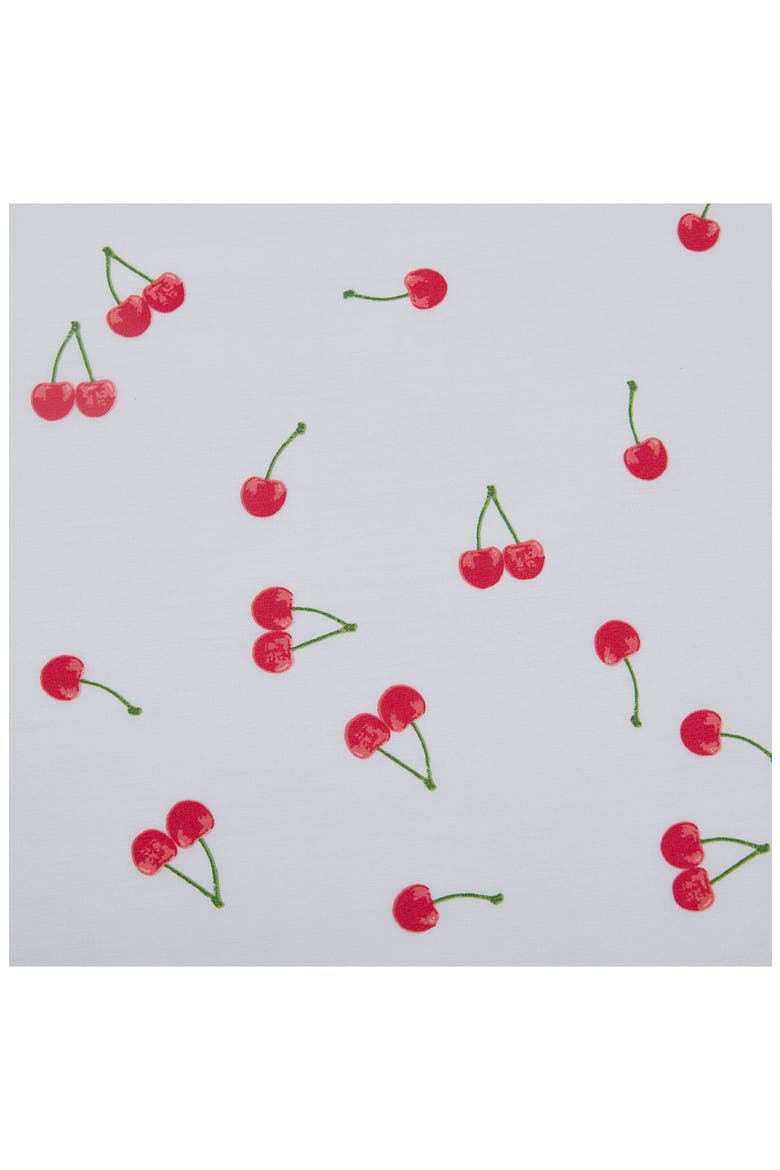 Cherry Print 200 Thread Count Cotton Percale Sheet Set, Alternate, color, RED