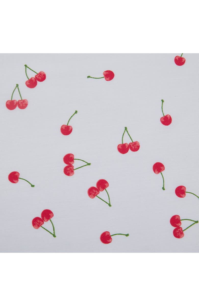 POPPY AND FRITZ Cherry Print 200 Thread Count Cotton Percale Sheet Set, Alternate, color, Red