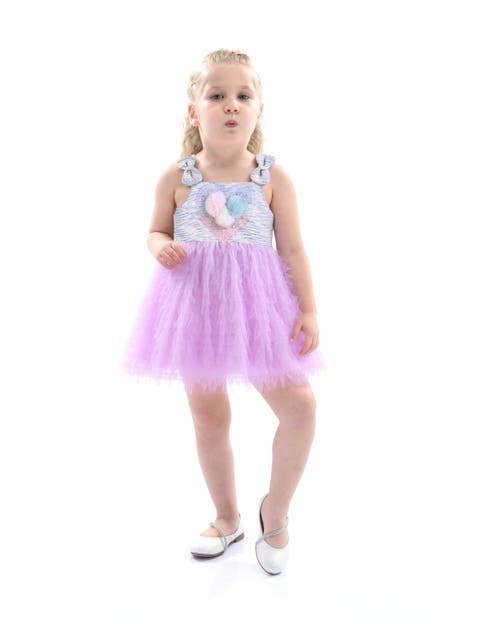 Tulle Silhouette Bow Pom Dress (Toddler & Little Kid)