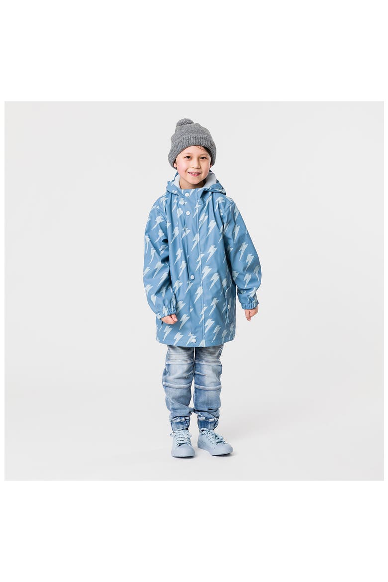 Kids' Lightning Bolt Waterproof Raincoat, Alternate, color, BLUE