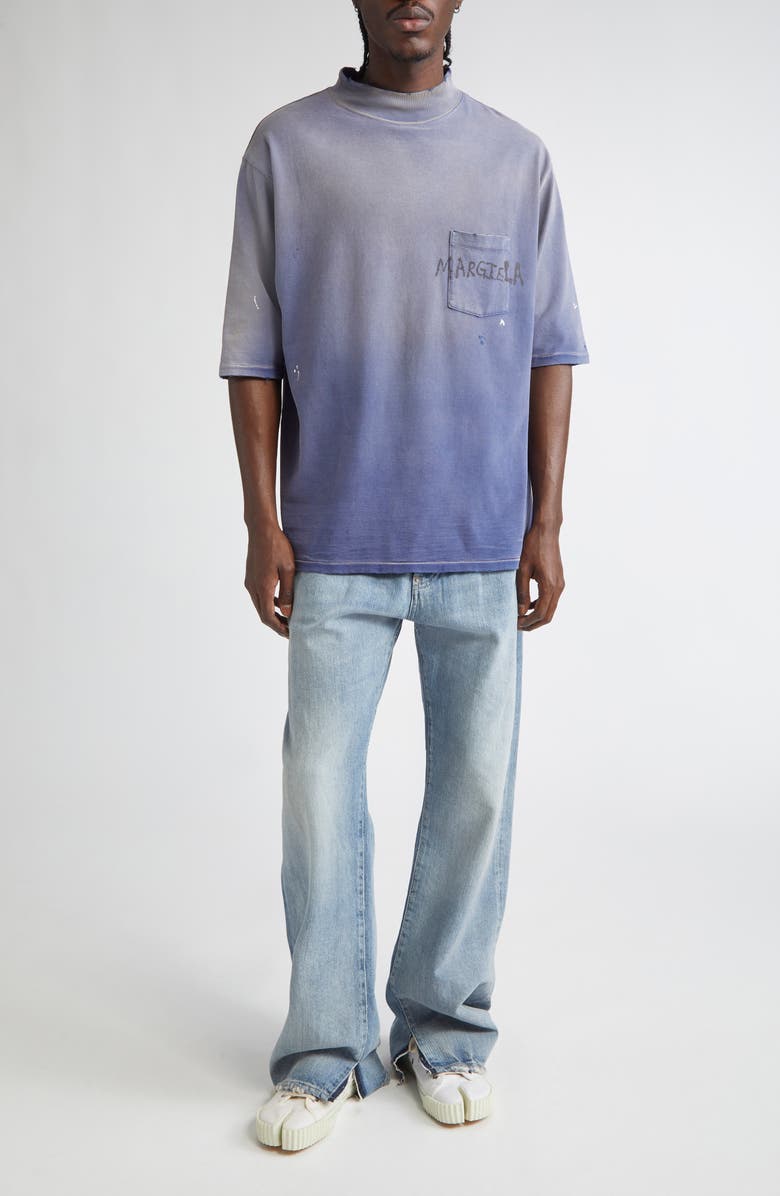 Maison Margiela Graffiti Logo Paint Splattered Pocket T-Shirt, Alternate, color, 