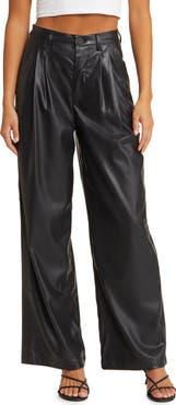 BLANKNYC Faux Leather Wide Leg Trousers