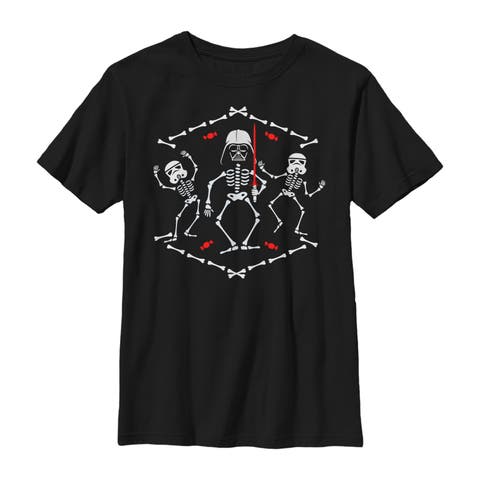 Boy's Star Wars Halloween Vader Skeleton Dance  Graphic T-Shirt