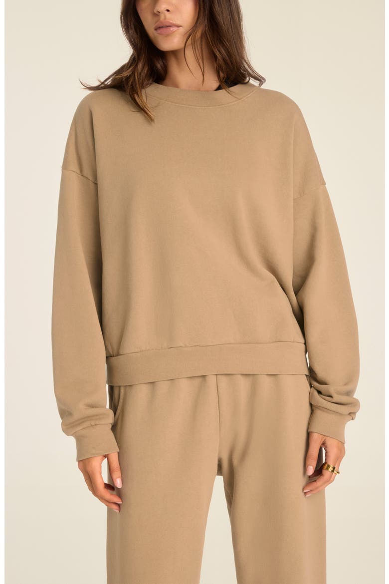 Dawn Classic Cotton Sweatshirt, Alternate, color, LATTE