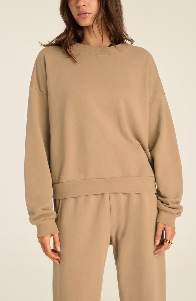 Vitamin A<sup>®</sup> Dawn Classic Cotton Sweatshirt, Alternate, color, Latte