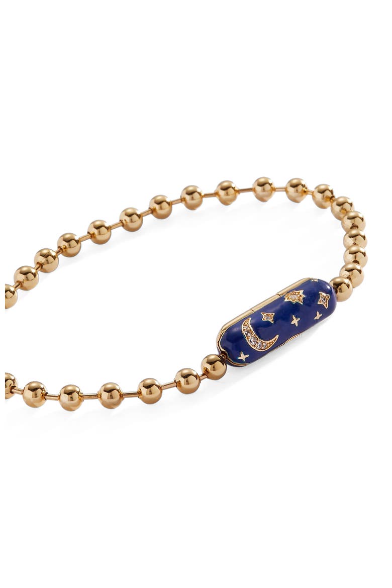 Ball Chain Barrel Closure Bracelet with Starry Night, Alternate, color, Gold