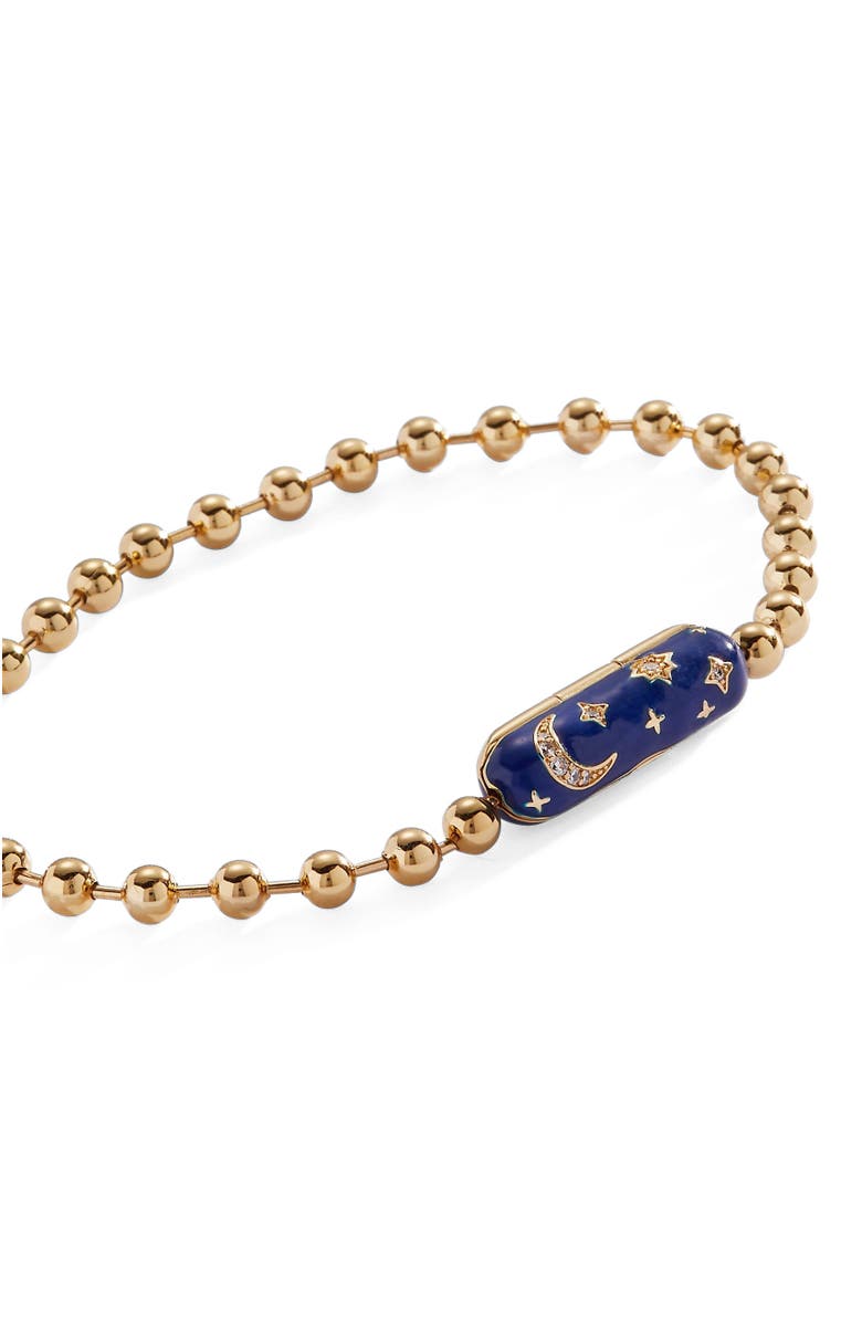 Alex and Ani Ball Chain Barrel Closure Bracelet with Starry Night, Alternate, color, Gold