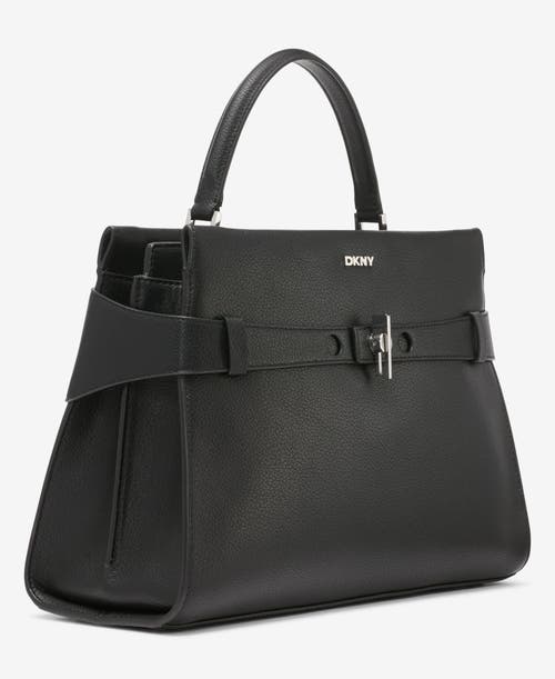 Dkny Bleeker Large Satchel In Black/silver